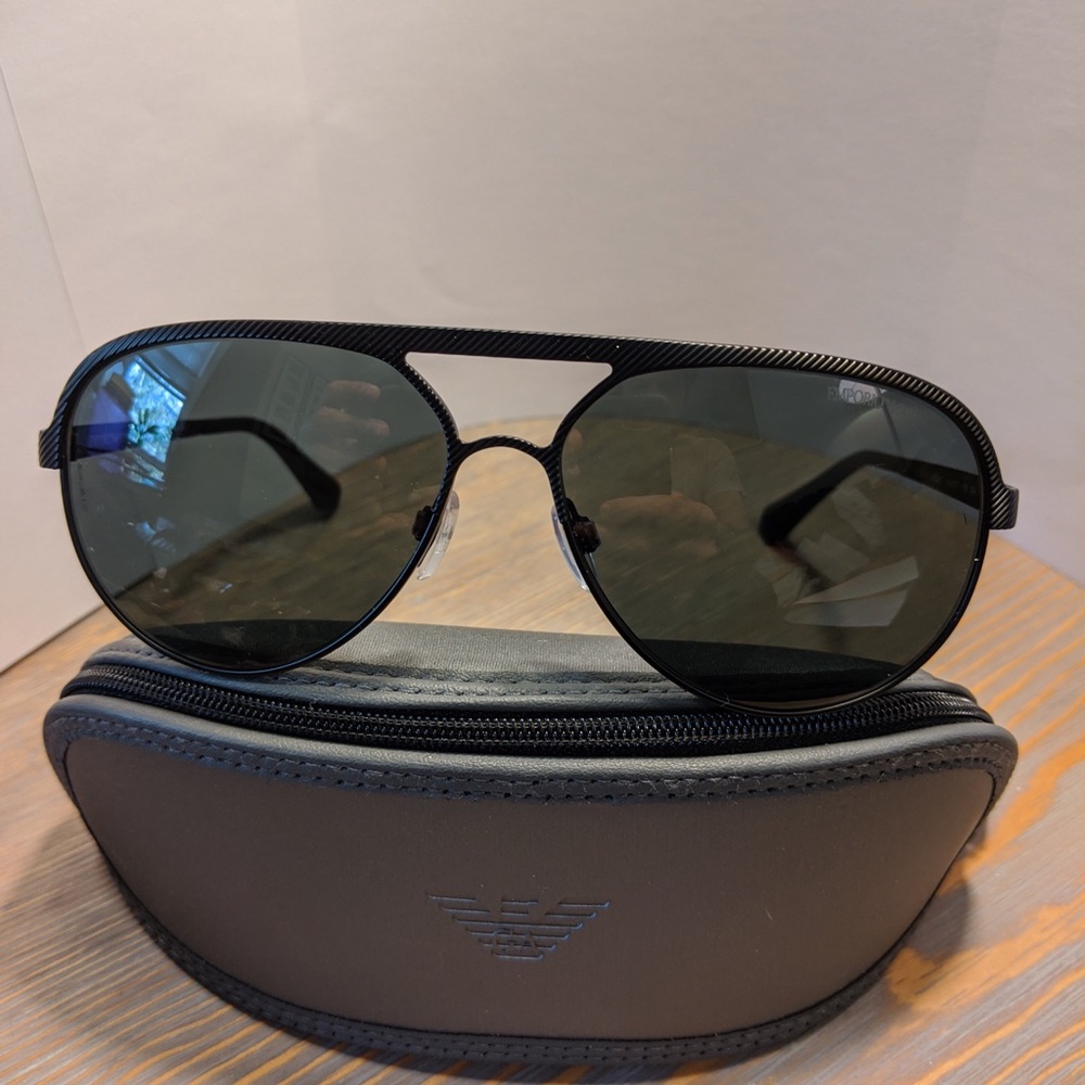 Emporio Armani black aviators